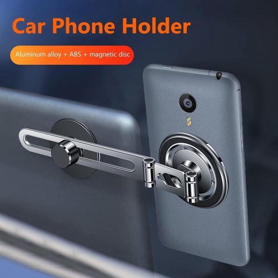Telefoonhouder auto – Geschikt voor Tesla – Magnetisch MagSafe – Opvouwbaar Verstelbaar – Zijmontage & Laptopscherm – Zwart-Ilumina Benelux