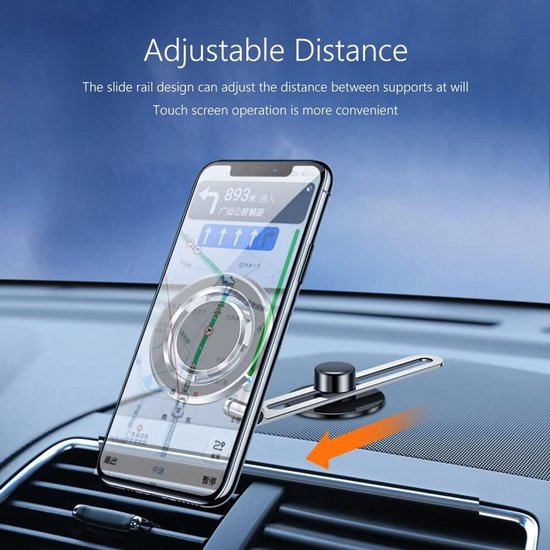 Telefoonhouder auto – Geschikt voor Tesla – Magnetisch MagSafe – Opvouwbaar Verstelbaar – Zijmontage & Laptopscherm – Zwart-Ilumina Benelux