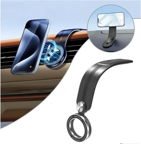 Telefoonhouder auto – MagSafe autohouder magnetisch – Geschikt voor iPhone 12/13/14/15/16 – Sterke magneet – Zwart-Ilumina Benelux