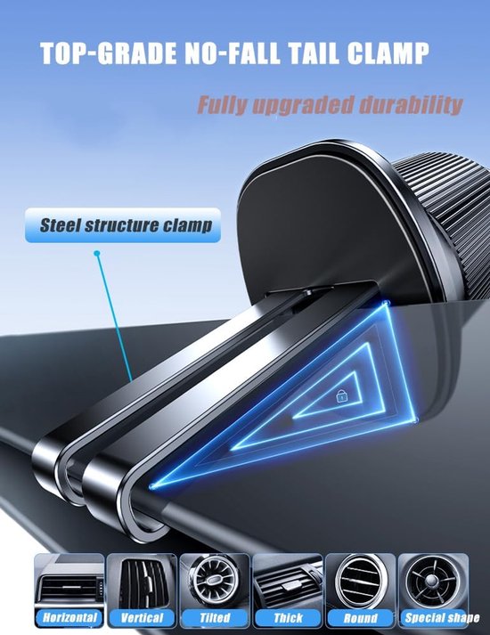 Telefoonhouder auto – MagSafe magnetisch – Ventilatierooster – Ultra sterk – 360° verstelbaar – Zwart-Telefoonhouders-Ilumina Benelux
