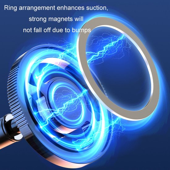 Telefoonhouder auto – Magneet Magsafe – Zuignap voor dashboard/voorruit – 360° draaibaar – Zwart-Ilumina Benelux