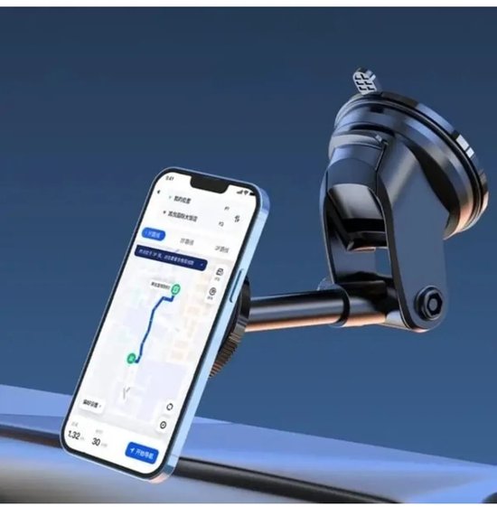 Telefoonhouder auto – Magneet Magsafe – Zuignap voor dashboard/voorruit – 360° draaibaar – Zwart-Ilumina Benelux