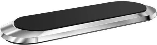 Telefoonhouder auto – Magnetisch Magneet Mount – Aluminium – Universeel incl. Metalen Plaatjes – Zilver-Ilumina Benelux