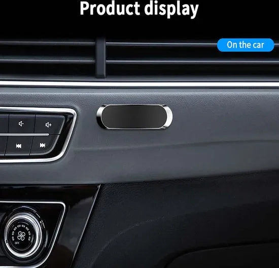 Telefoonhouder auto – Magnetisch Magneet Mount – Aluminium – Universeel incl. Metalen Plaatjes – Zilver-Ilumina Benelux