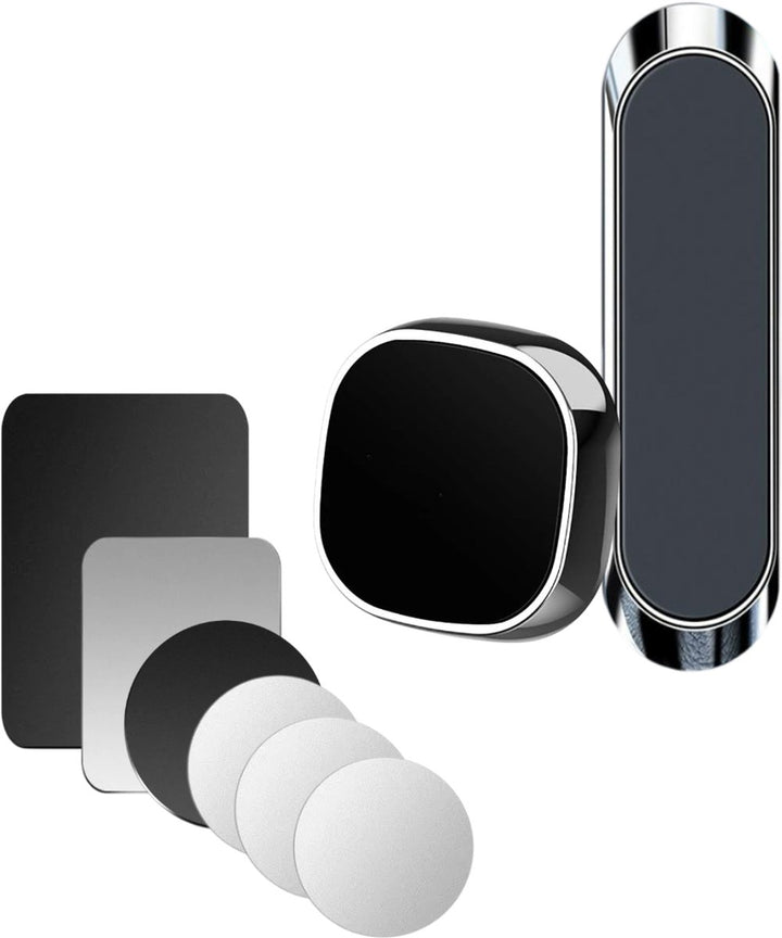 Telefoonhouder auto – Magnetisch 2-pack – Inclusief 6 metalen plaatjes – Sterke magneet – Zwart-Telefoonhouders-Ilumina Benelux