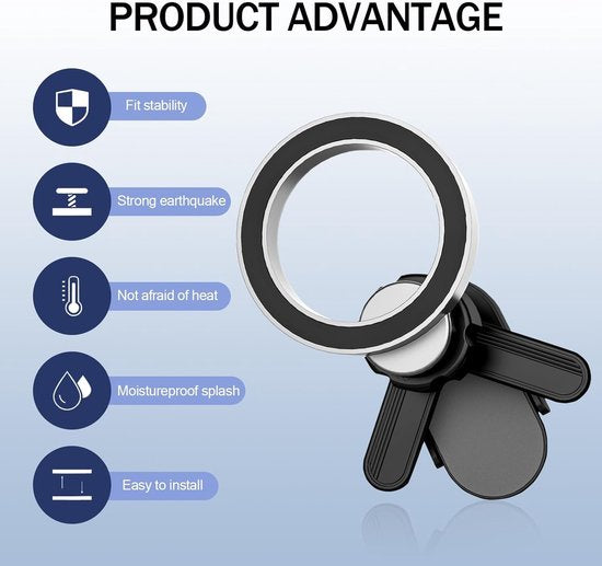 Telefoonhouder auto – Magnetisch MagSafe – Geschikt voor Tesla Model 3/Y/X/S – Voor iPhone & Android – Zwart-Ilumina Benelux