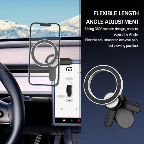 Telefoonhouder auto – Magnetisch MagSafe – Geschikt voor Tesla Model 3/Y/X/S – Voor iPhone & Android – Zwart-Ilumina Benelux