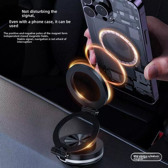 Telefoonhouder auto – Magnetisch Vacuüm Magsafe – Dashboard & Voorruit – Ook voor Car Screen & Gym – Zwart-Ilumina Benelux
