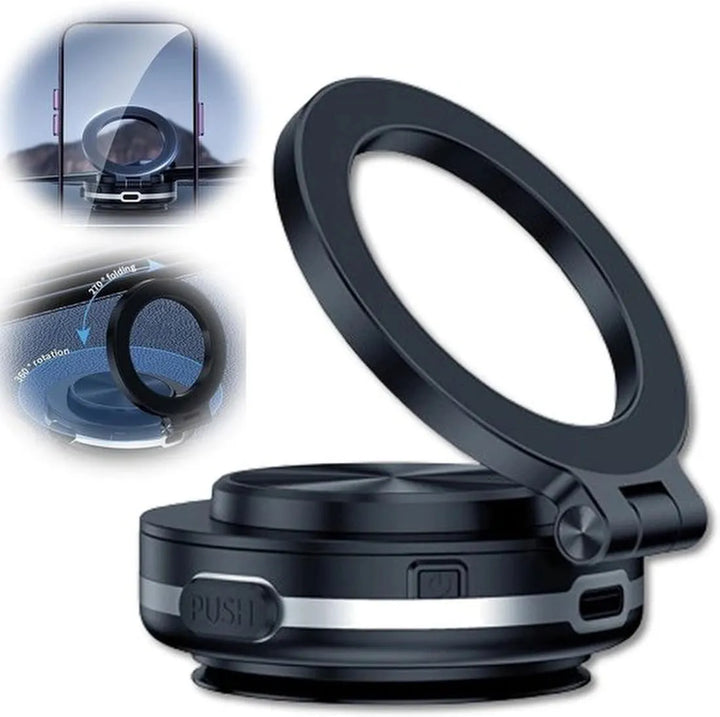 Telefoonhouder auto – Magnetisch Vacuüm Magsafe – Dashboard & Voorruit – Ook voor Car Screen & Gym – Zwart-Ilumina Benelux