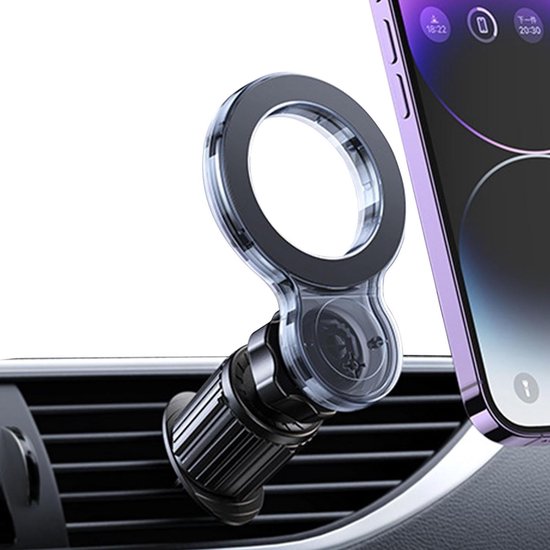 Telefoonhouder auto – Magnetisch ventilatierooster – MagSafe compatibel – Verstelbare kijkhoek – Universeel iPhone/Samsung – Zwart-Telefoonhouders-Ilumina Benelux