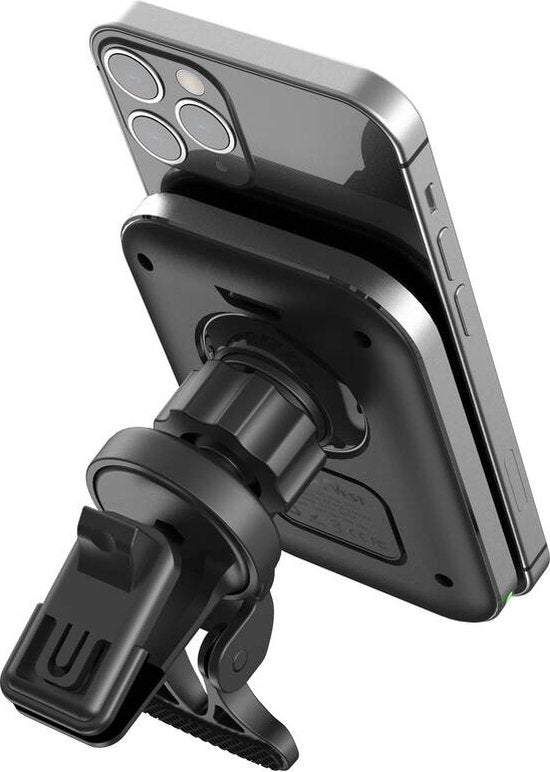 Telefoonhouder auto – Magnetische draadloze oplader 15W snellader – Dashboard/ventilatierooster – Geschikt voor iPhone & Samsung – Zwart-Ilumina Benelux