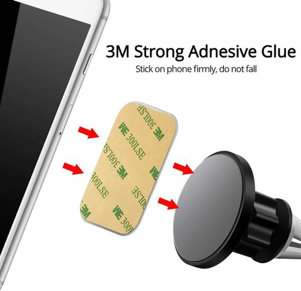 Telefoonhouder auto – Metalen magneetplaten 2 stuks – Zelfklevend – Voor magnetische houder – Zwart-Telefoonhouders-Ilumina Benelux