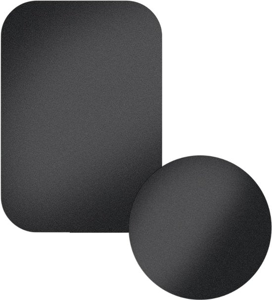 Telefoonhouder auto – Metalen magneetplaten 2 stuks – Zelfklevend – Voor magnetische houder – Zwart-Telefoonhouders-Ilumina Benelux