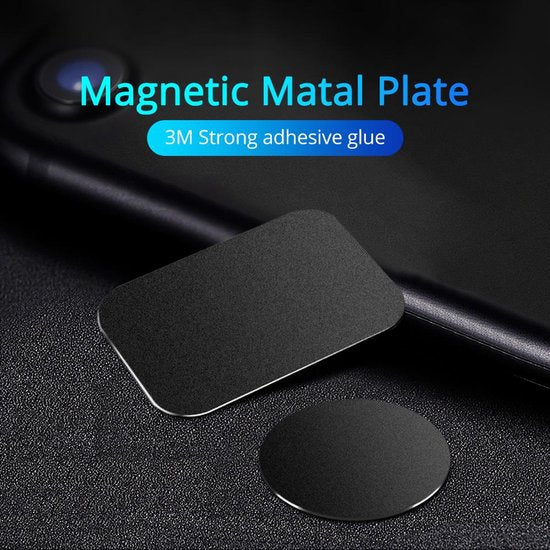 Telefoonhouder auto – Metalen platen set – Magneet sticker & MagSafe ring – 3 stuks – Zwart-Telefoonhouders-Ilumina Benelux