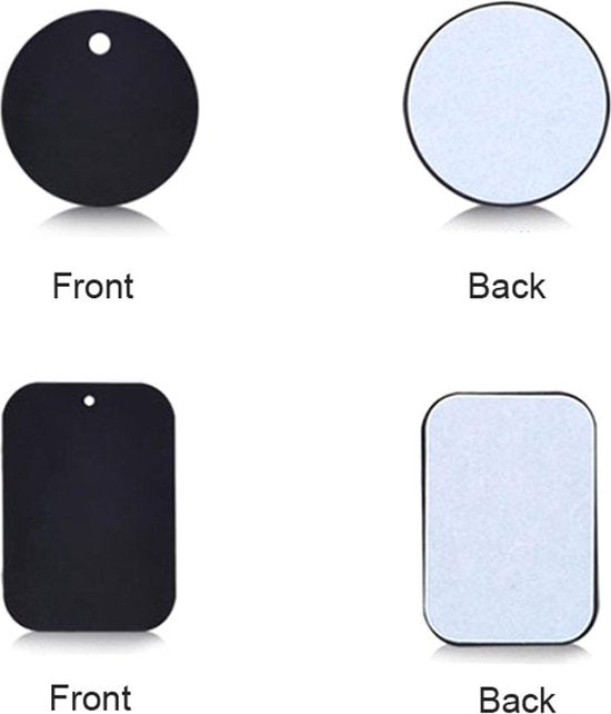 Telefoonhouder auto – Metalen platen voor magneet – Zelfklevende sticker – Set van 8 – Zilver-Telefoonhouders-Ilumina Benelux