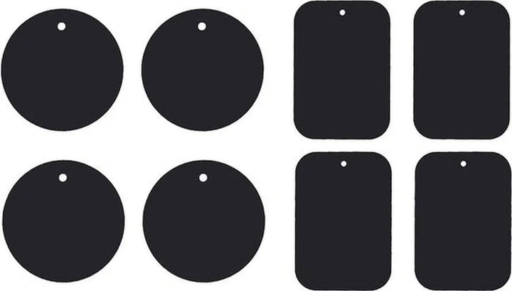 Telefoonhouder auto – Metalen platen voor magneet – Zelfklevende sticker – Set van 8 – Zilver-Telefoonhouders-Ilumina Benelux