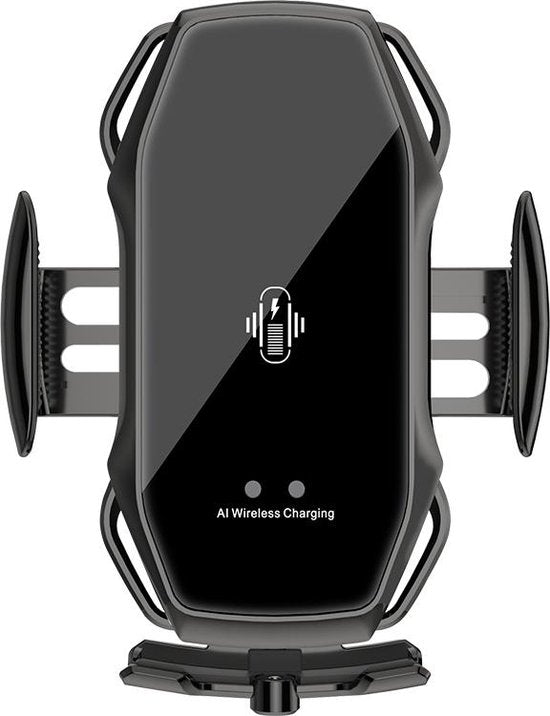 Telefoonhouder auto – Qi draadloze oplader 10W snelladen – Infrarood sensor – Ventilatierooster – 360° draaibaar – Zwart-Ilumina Benelux