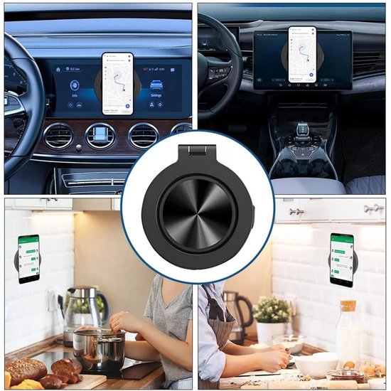 Telefoonhouder auto – Vacuüm zuignap – Magnetisch MagSafe – 360° draaibaar – Zwart-Ilumina Benelux