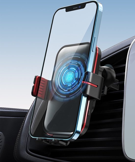 Telefoonhouder auto – Ventilatierooster – 15W Qi draadloze snellader – Automatische klem – Geschikt voor iPhone & Android – Zwart-Ilumina Benelux
