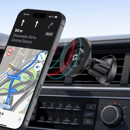 Telefoonhouder auto – Ventilatierooster – MagSafe compatibel – 360° draaibaar – Sterke magneet – Zwart-Telefoonhouders-Ilumina Benelux