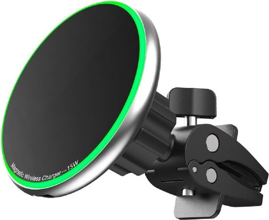 Telefoonhouder auto – Ventilatierooster MagSafe draadloze oplader 15W – Magnetisch – Geschikt voor iPhone 12-16 – Zwart-Ilumina Benelux
