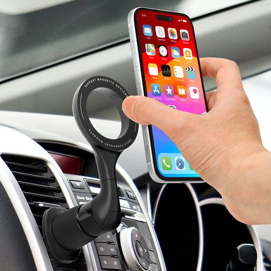 Telefoonhouder auto – Ventilatierooster – MagSafe magnetisch – 360° draaibaar – Universeel – Zwart-Telefoonhouders-Ilumina Benelux