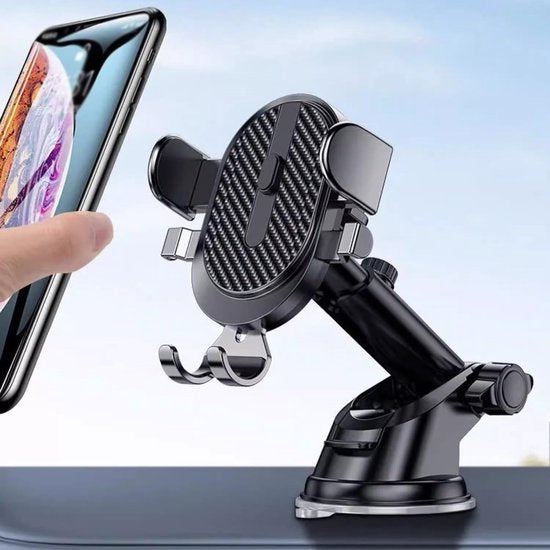 Telefoonhouder auto – Verstelbaar – Universeel voor Smartphone – Ventilatierooster & Dashboard – Zwart-Ilumina Benelux
