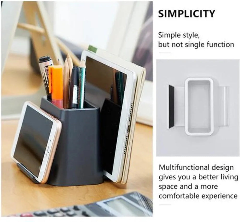 Telefoonhouder bureau – Penhouder & Tablethouder – Multifunctionele bureau organizer – Voor kantoor en thuis – Wit-Pennenbak-Ilumina Benelux