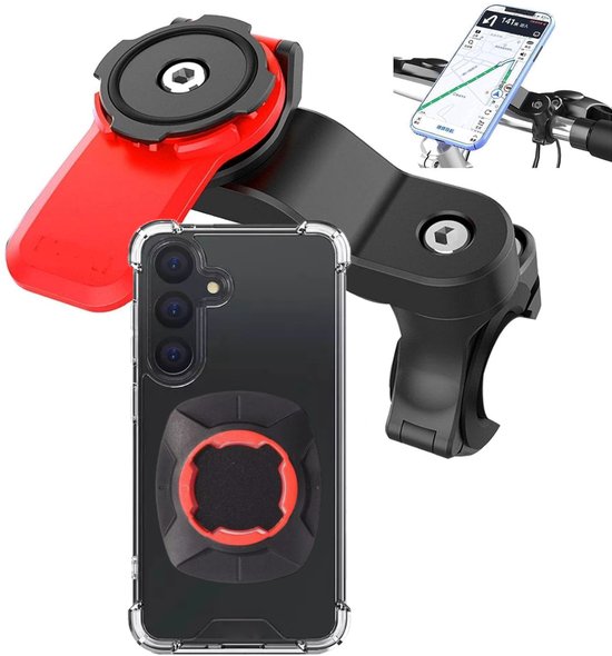 Telefoonhouder fiets – Magnetisch – Inclusief backcover – Geschikt voor Samsung Galaxy S25-Telefoonhouders-Ilumina Benelux