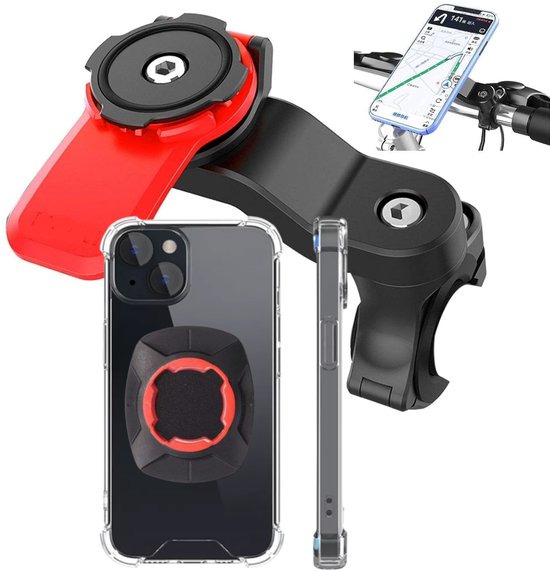 Telefoonhouder fiets – Magnetisch met backcover – Geschikt voor iPhone 14 Plus – Magneetsluiting-Telefoonhouders-Ilumina Benelux