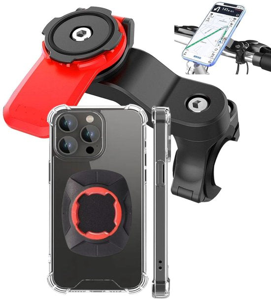 Telefoonhouder fiets – Magnetisch met backcover – Geschikt voor iPhone 15 Pro Max – MagSafe slotbevestiging-Telefoonhouders-Ilumina Benelux