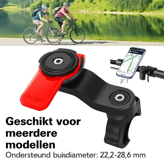 Telefoonhouder fiets – Magnetisch met backcover – Magneetsluiting – Geschikt voor Samsung Galaxy S24 Plus-Telefoonhouders-Ilumina Benelux