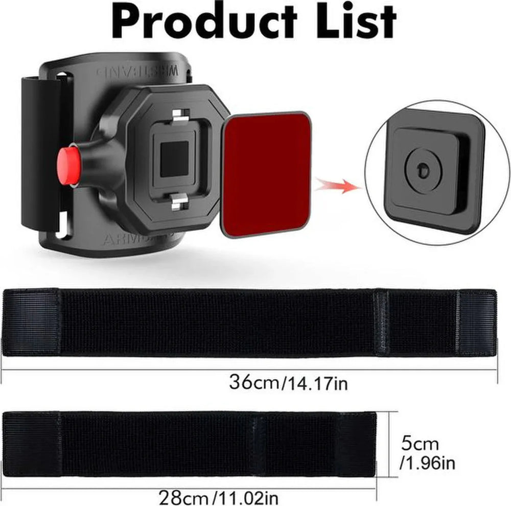 Telefoonhouder hardlopen – Polsband Armband – 360° draaibaar – Geschikt voor iPhone 7/8/11/12/13/14/15 Mini/Pro/Max – Zwart-Ilumina Benelux