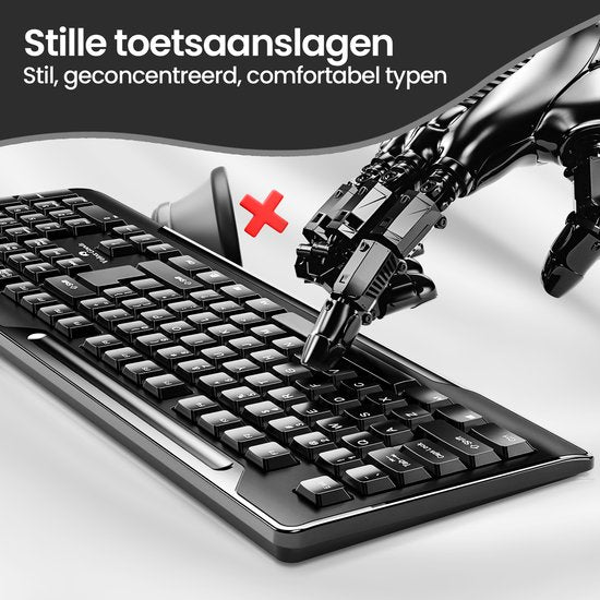 Toetsenbord en muis set – Velox Goods VL-500 – Bedraad – Stil – Spatwaterdicht – Plug & Play-Toetsenbord en muis-Ilumina Benelux