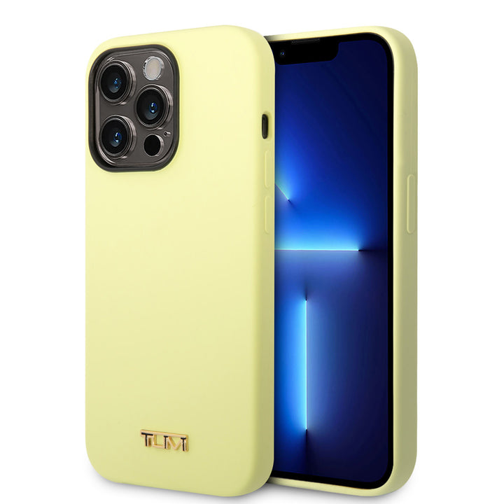 Tumi iPhone 14 Pro Backcover hoesje - Liquid Silicone - Women Collection - Geel-Hoesjes-Ilumina Benelux