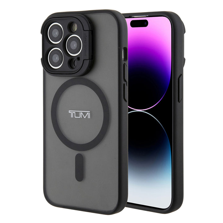 Tumi iPhone 15 Pro Back Cover hoesje Metallic magsafe with stand - Zwart-Hoesjes-Ilumina Benelux