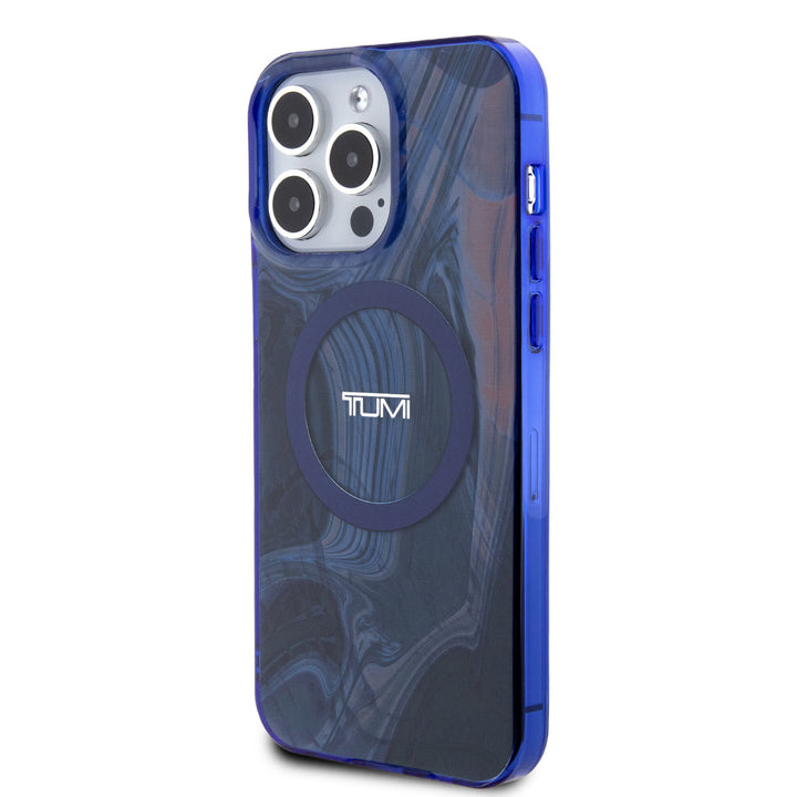 Tumi iPhone 15 Pro Backcover hoesje - Magsafe - Double Layer - Liquid Print - Blauw-Hoesjes-Ilumina Benelux