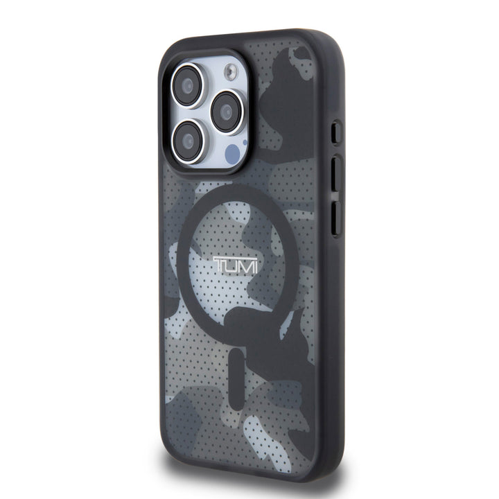 Tumi iPhone 15 Pro Backcover hoesje - Magsafe - Frosted Camouflage Design - Zwart-Hoesjes-Ilumina Benelux