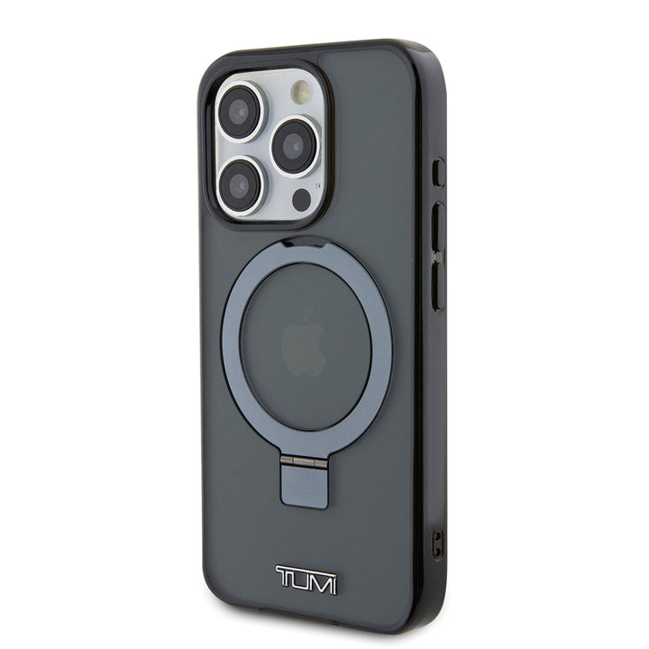 Tumi iPhone 15 Pro Backcover hoesje Metallic magsafe with stand - Zwart-Hoesjes-Ilumina Benelux