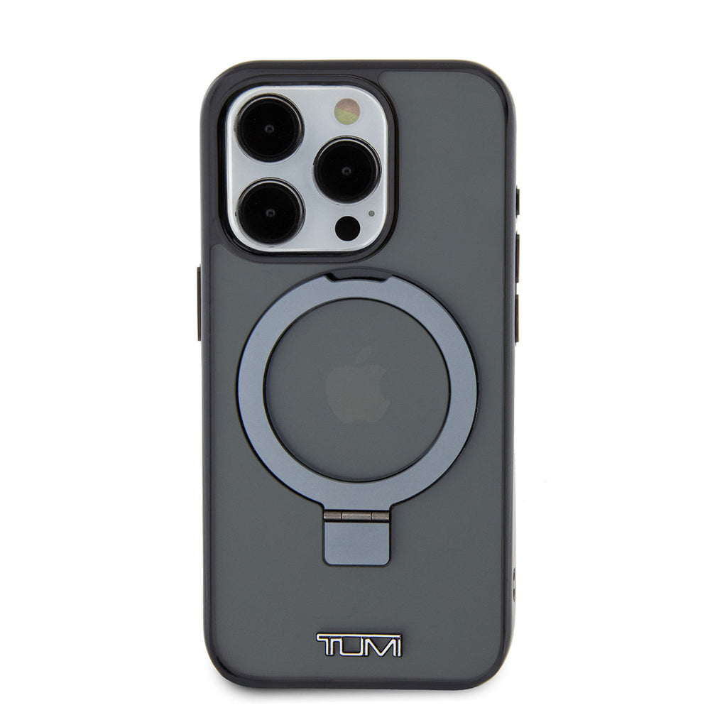 Tumi iPhone 15 Pro Backcover hoesje Metallic magsafe with stand - Zwart-Hoesjes-Ilumina Benelux