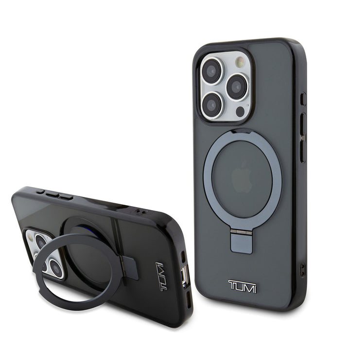 Tumi iPhone 15 Pro Backcover hoesje Metallic magsafe with stand - Zwart-Hoesjes-Ilumina Benelux