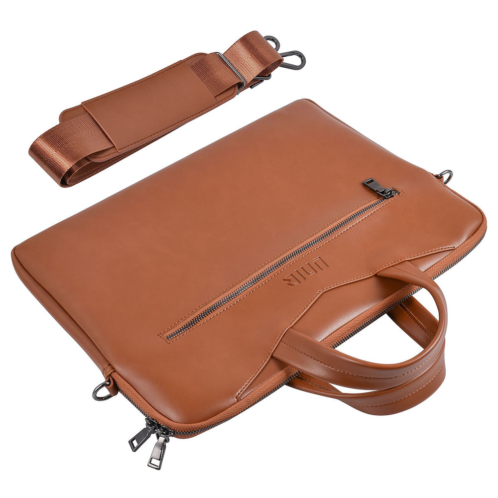 UNIQ Accessory 15.6 inch leren laptoptas - Bruin-Laptopcover-Ilumina Benelux
