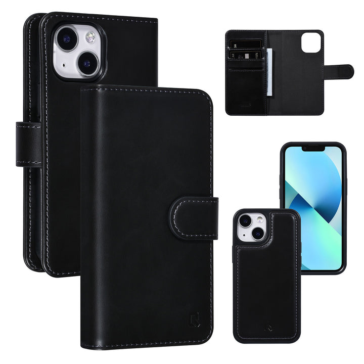 UNIQ Accessory 2 in 1 Zwart iPhone 13 Mini Booktype en Backcover Pasjeshouder - Magneetsluiting-Hoesjes-Ilumina Benelux