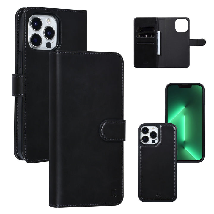 UNIQ Accessory 2 in 1 Zwart iPhone 13 Pro Max Booktype en Backcover Pasjeshouder - Magneetsluiting-Hoesjes-Ilumina Benelux