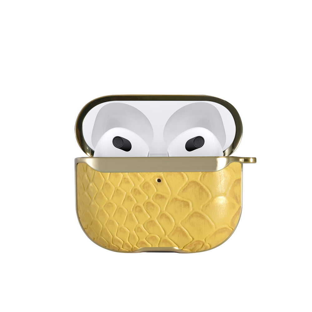 UNIQ Accessory AirPods 3 Case - Snake Leather - Geel-Koptelefoon case-Ilumina Benelux