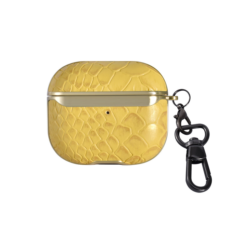 UNIQ Accessory AirPods 3 Case - Snake Leather - Geel-Koptelefoon case-Ilumina Benelux