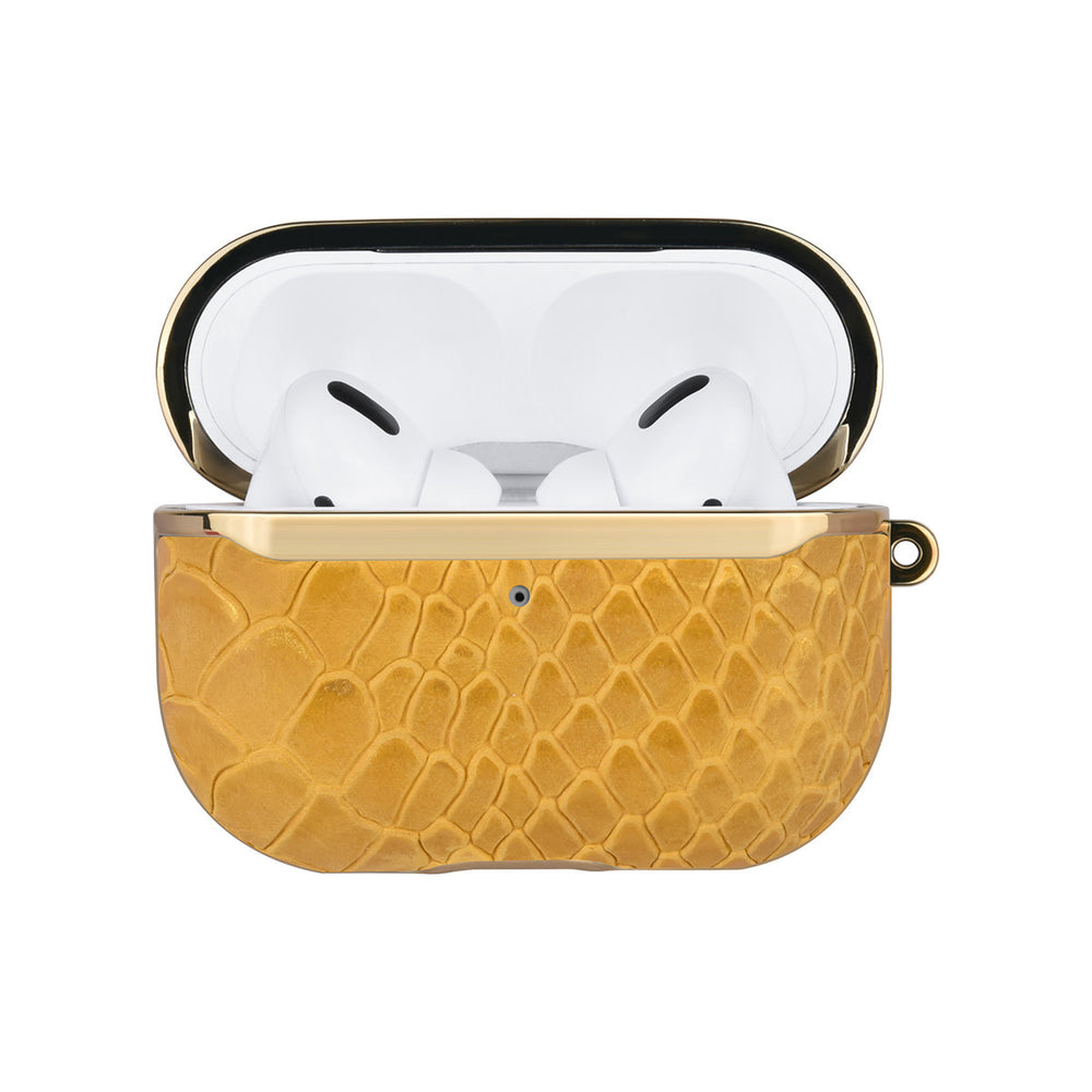 UNIQ Accessory AirPods Pro & Pro 2 Case - Snake Leather Geel-Koptelefoon case-Ilumina Benelux