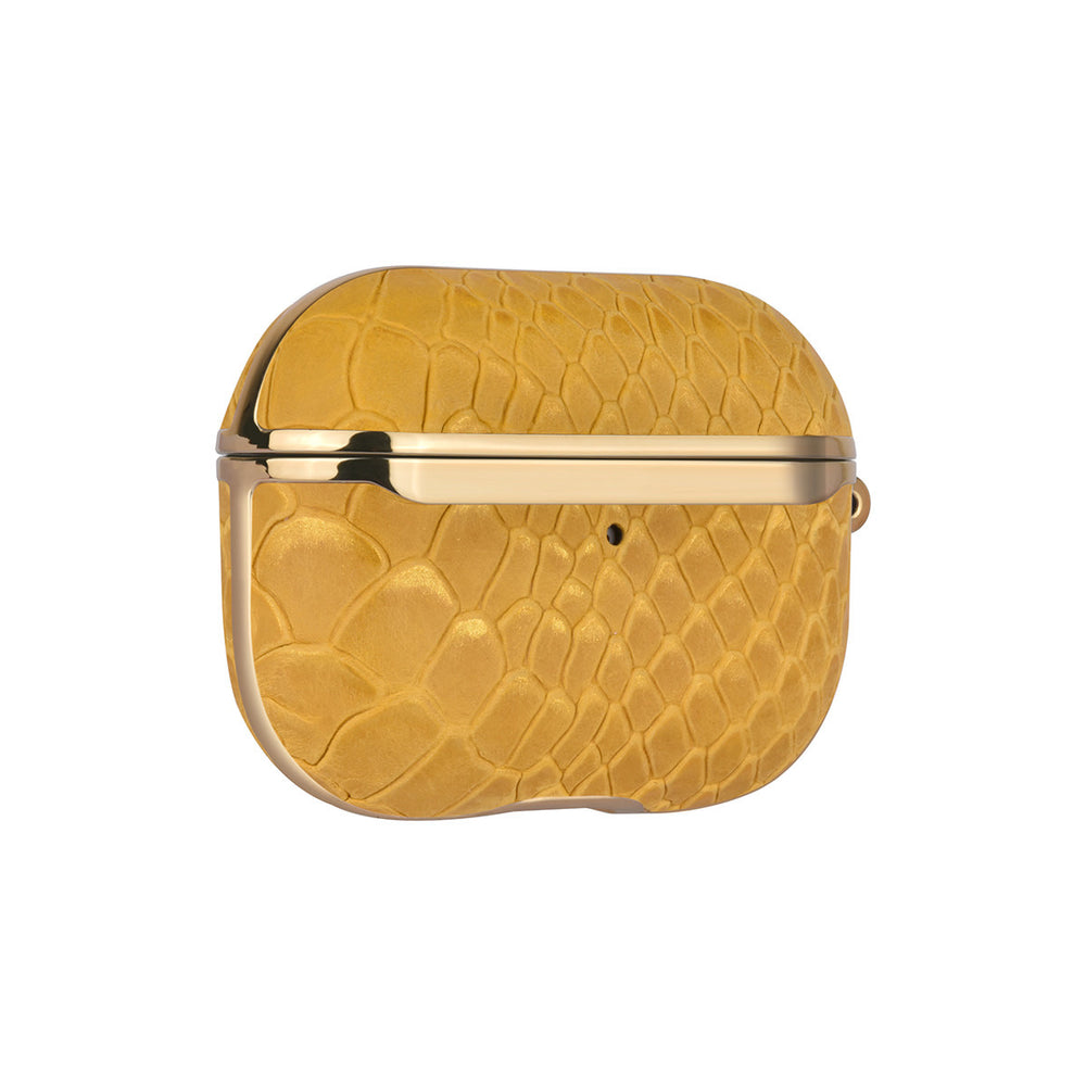 UNIQ Accessory AirPods Pro & Pro 2 Case - Snake Leather Geel-Koptelefoon case-Ilumina Benelux