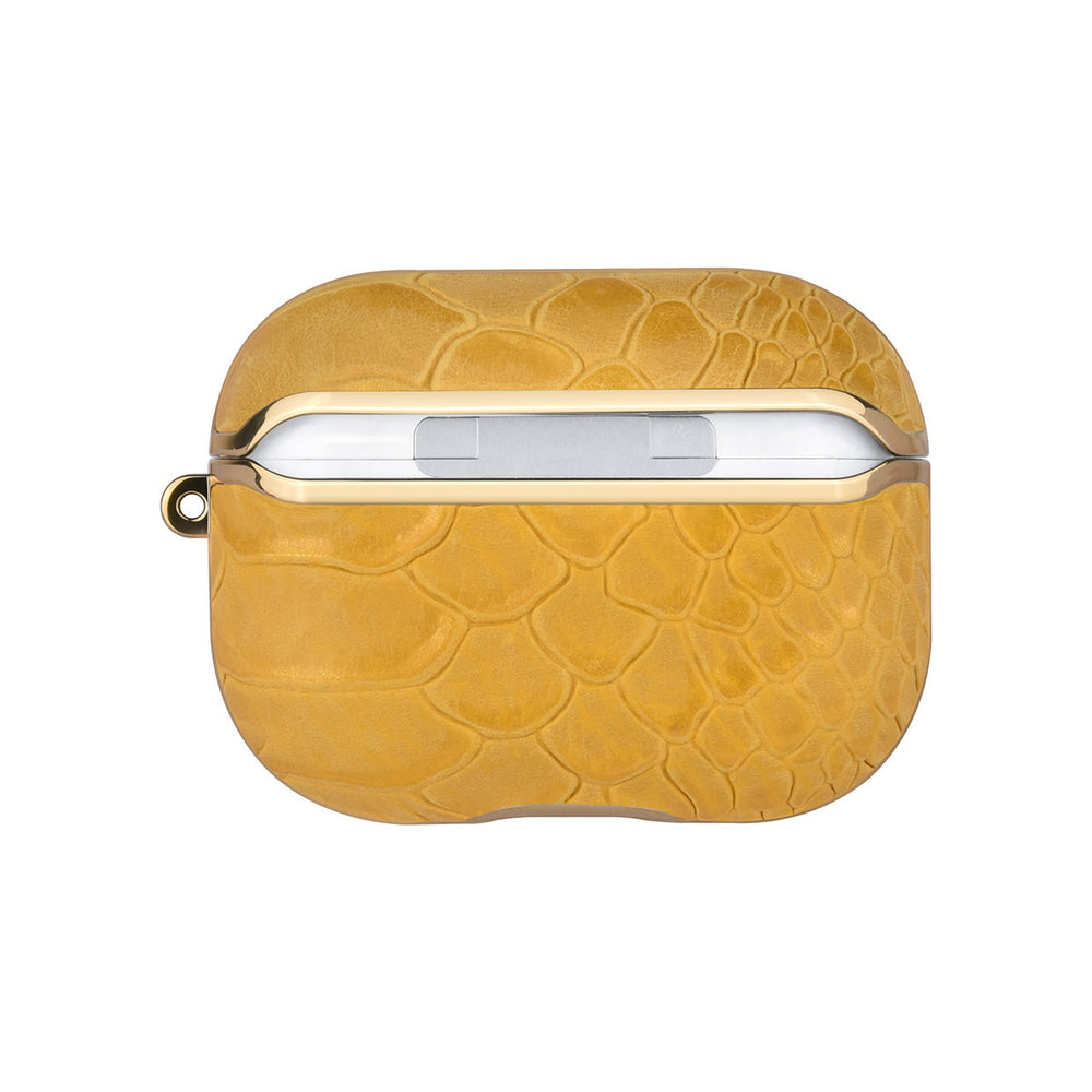 UNIQ Accessory AirPods Pro & Pro 2 Case - Snake Leather Geel-Koptelefoon case-Ilumina Benelux