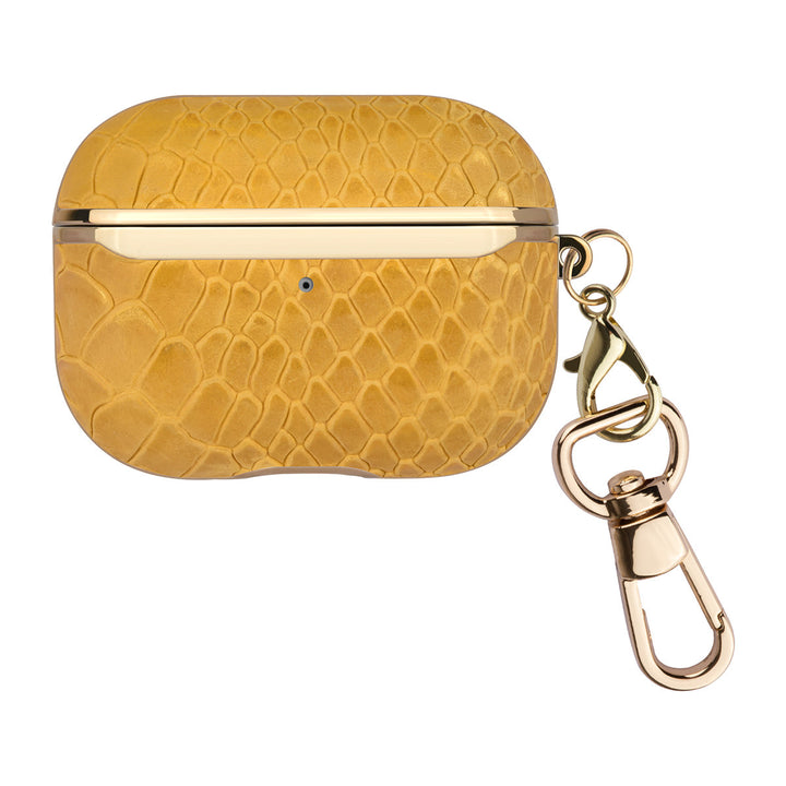 UNIQ Accessory AirPods Pro & Pro 2 Case - Snake Leather Geel-Koptelefoon case-Ilumina Benelux
